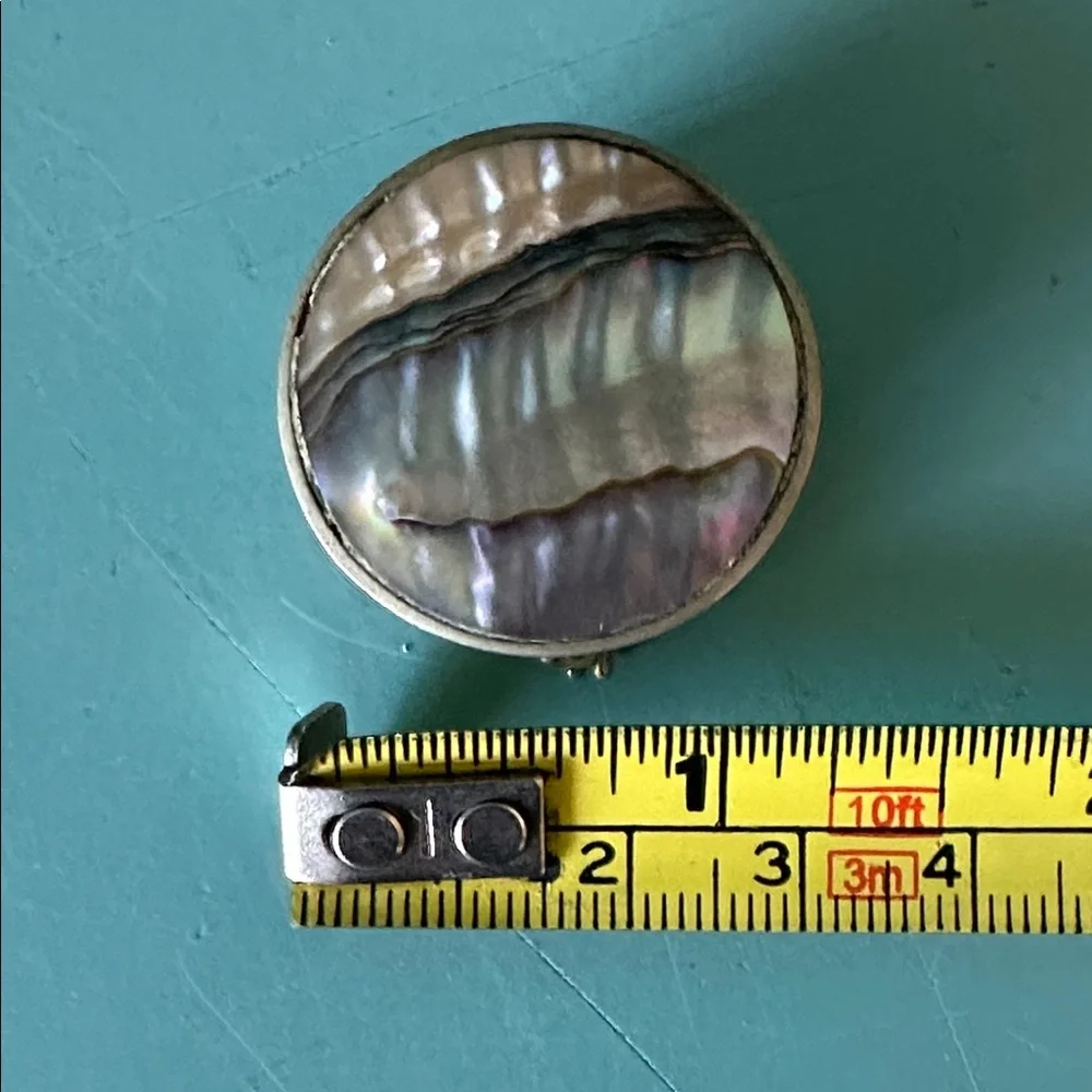Vintage Iridescent Mother-of-Pearl /Abalone Oval Trinket Box - Picture 5 of 6